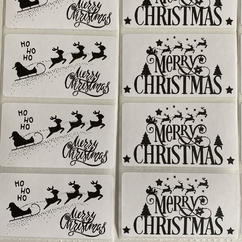 500 Christmas Labels Merry Mail Stickers Tis the Season Shipping Thermal Labels - Picture 3 of 5